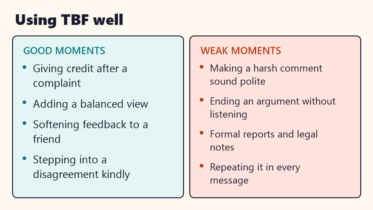 Infographic: Using TBF well