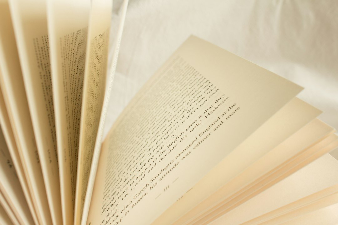 Word meanings - White book page on white textile